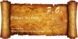 Pákai Olivér névjegykártya