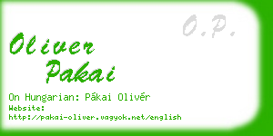 oliver pakai business card