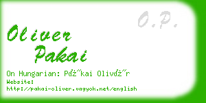 oliver pakai business card